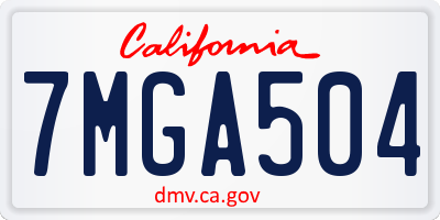 CA license plate 7MGA504