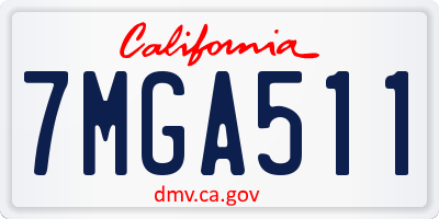 CA license plate 7MGA511