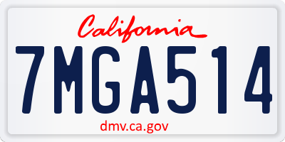 CA license plate 7MGA514