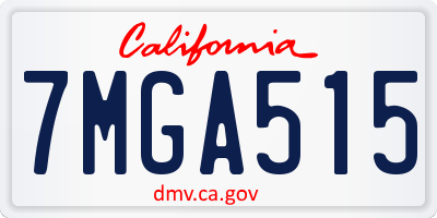 CA license plate 7MGA515