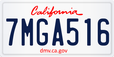 CA license plate 7MGA516