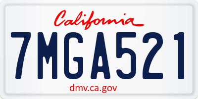 CA license plate 7MGA521