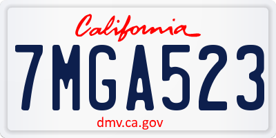 CA license plate 7MGA523
