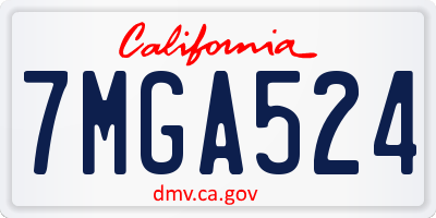 CA license plate 7MGA524