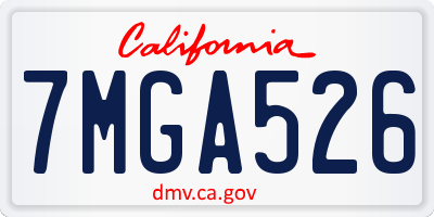 CA license plate 7MGA526