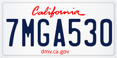 CA license plate 7MGA530