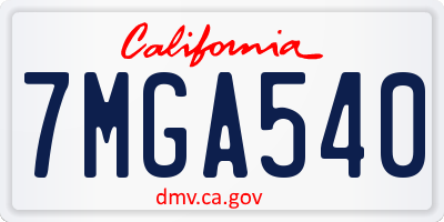 CA license plate 7MGA540
