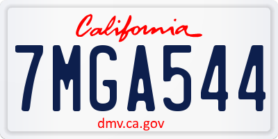 CA license plate 7MGA544