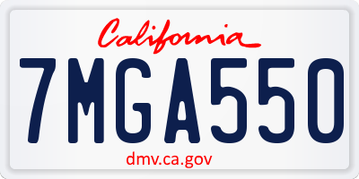 CA license plate 7MGA550