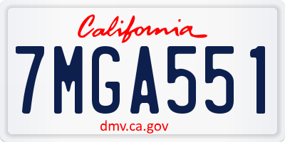 CA license plate 7MGA551