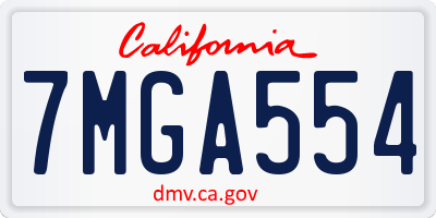 CA license plate 7MGA554