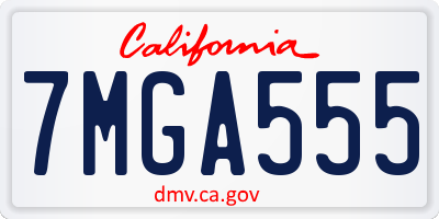 CA license plate 7MGA555