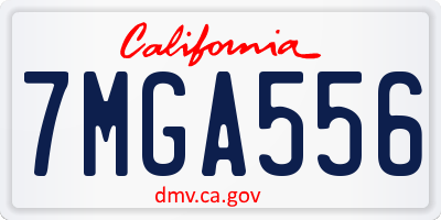 CA license plate 7MGA556