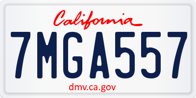 CA license plate 7MGA557