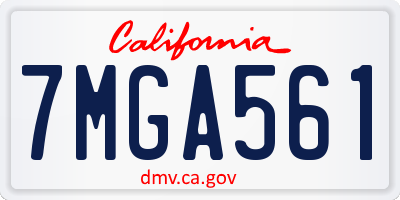 CA license plate 7MGA561