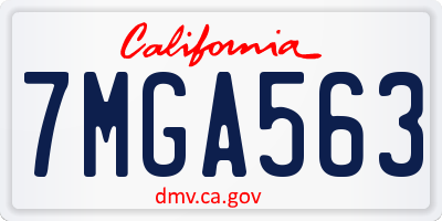 CA license plate 7MGA563
