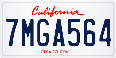 CA license plate 7MGA564