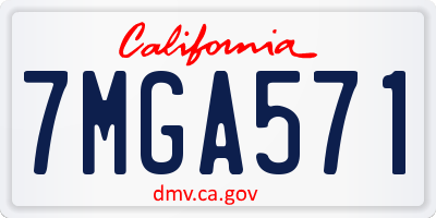 CA license plate 7MGA571