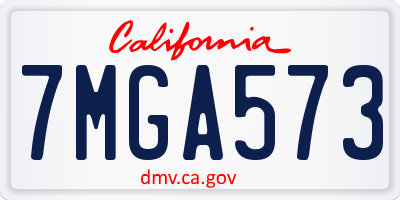 CA license plate 7MGA573