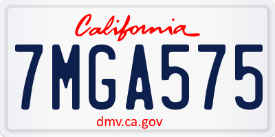 CA license plate 7MGA575