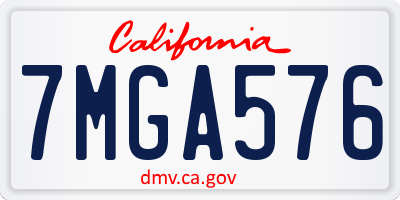 CA license plate 7MGA576