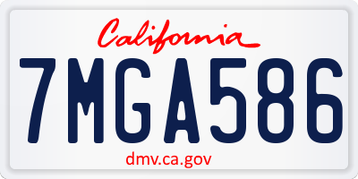 CA license plate 7MGA586