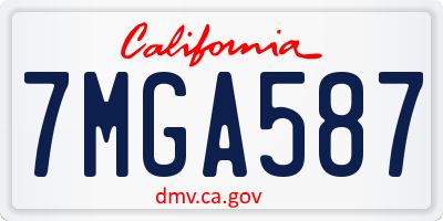 CA license plate 7MGA587