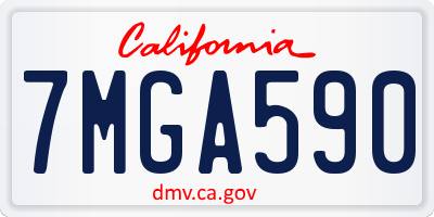 CA license plate 7MGA590