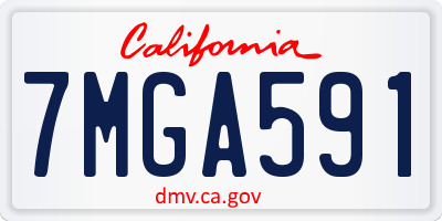 CA license plate 7MGA591