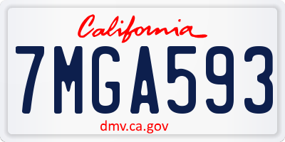 CA license plate 7MGA593