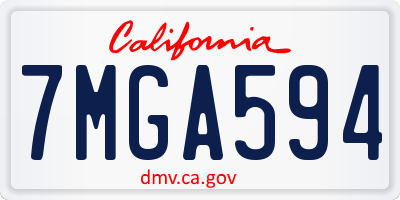 CA license plate 7MGA594