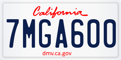 CA license plate 7MGA600