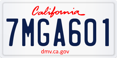 CA license plate 7MGA601