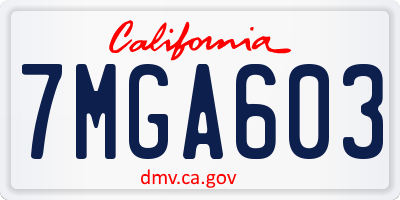 CA license plate 7MGA603