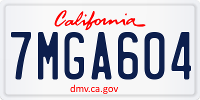 CA license plate 7MGA604