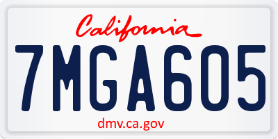 CA license plate 7MGA605