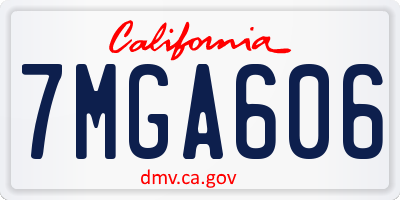 CA license plate 7MGA606