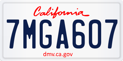 CA license plate 7MGA607