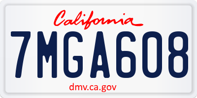 CA license plate 7MGA608