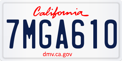 CA license plate 7MGA610