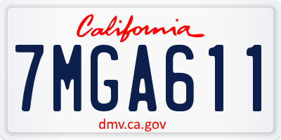 CA license plate 7MGA611