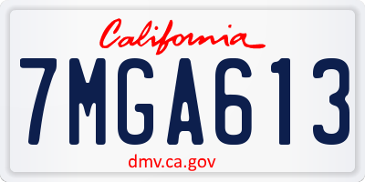 CA license plate 7MGA613