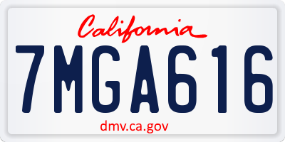 CA license plate 7MGA616