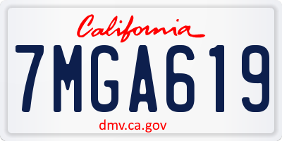 CA license plate 7MGA619