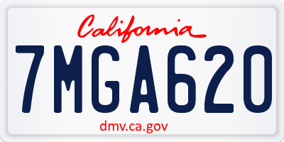 CA license plate 7MGA620