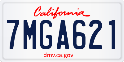 CA license plate 7MGA621