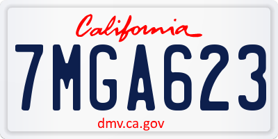 CA license plate 7MGA623