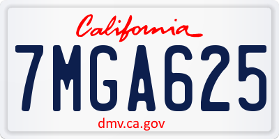 CA license plate 7MGA625