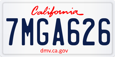 CA license plate 7MGA626