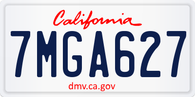 CA license plate 7MGA627